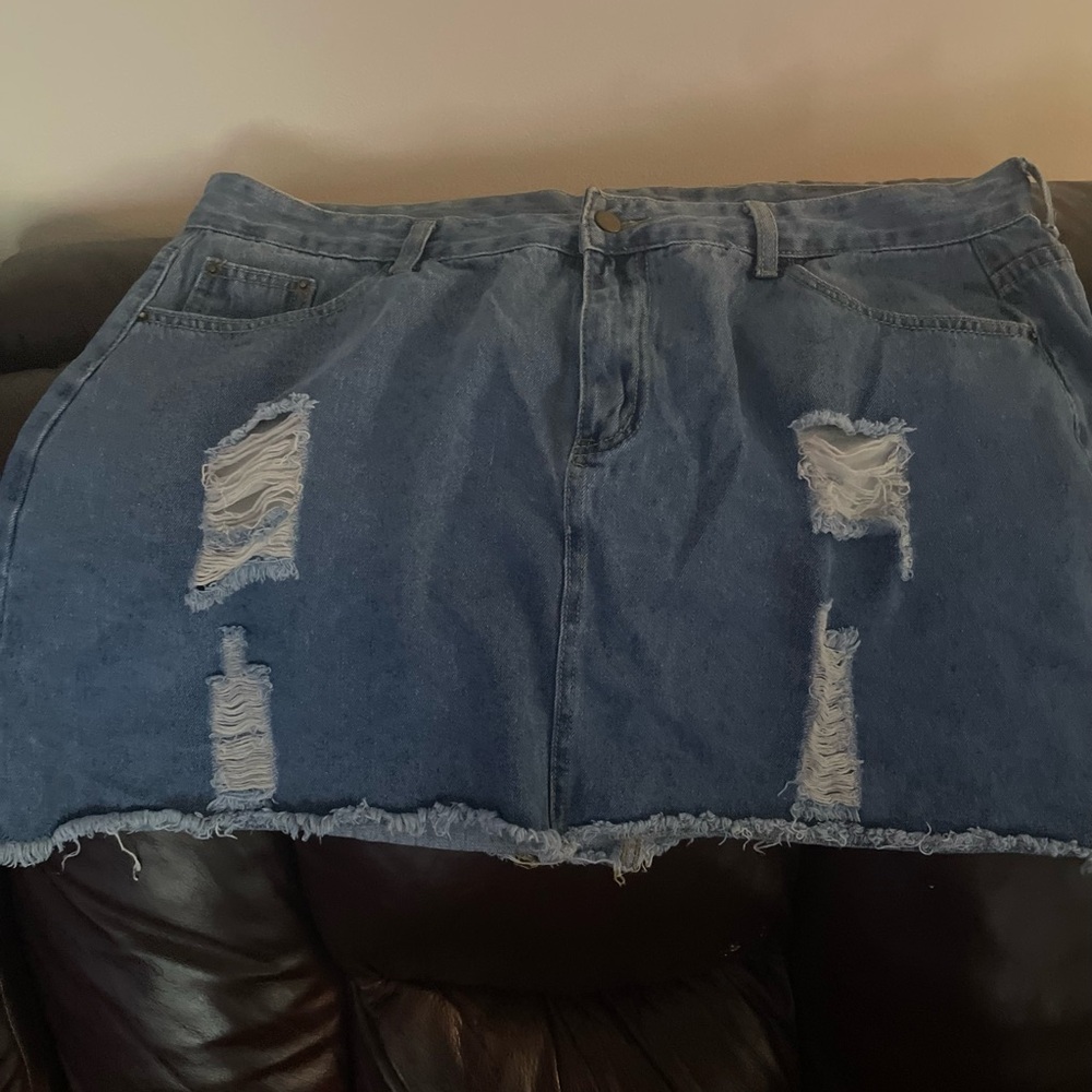 Jean Mini Skirt -Plus size